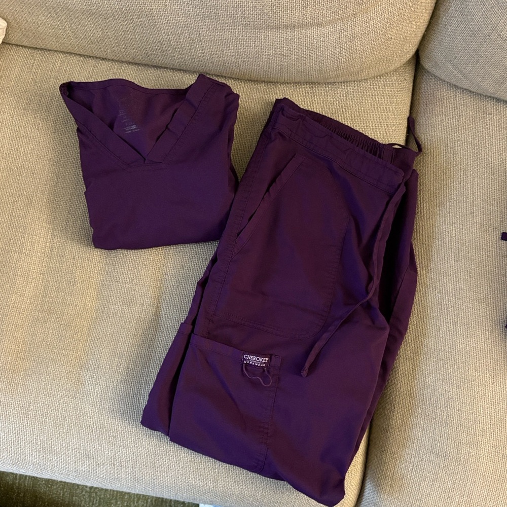 Cherokee Eggplant Purple Scrub Set